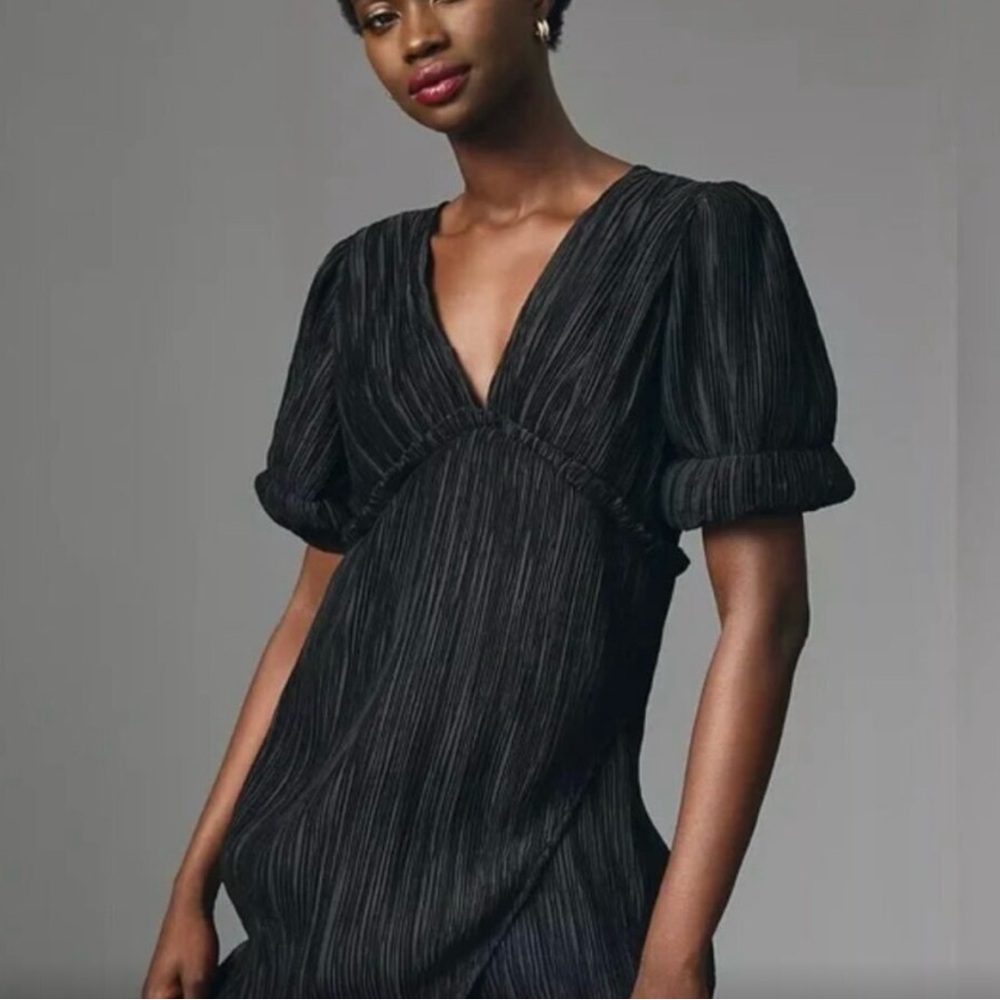 Anthropologie chic midi black dress